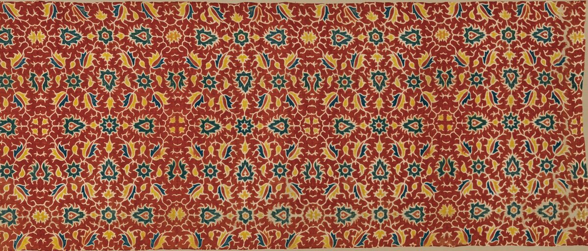 Clamp-resist dyed silk, India, 17th century