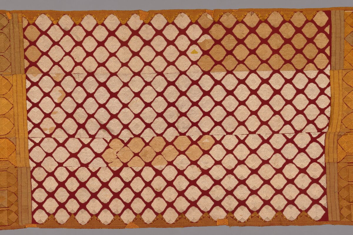 Phulkari head shawl, silk floss on cotton, Punjab, 19th century